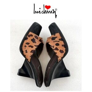 VINTAGE Luichiny Calf Hair Wedge Sandal